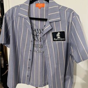 Blue Striped Casual Men's Shirt